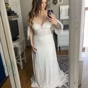 Chic nostalgic boho wedding gown